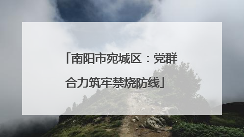 南阳市宛城区：党群合力筑牢禁烧防线