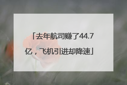 去年航司赚了44.7亿，飞机引进却降速