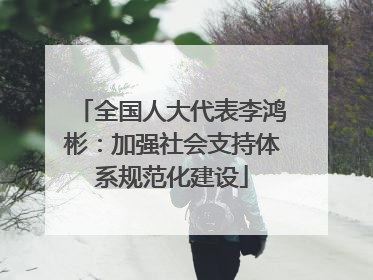 全国人大代表李鸿彬：加强社会支持体系规范化建设