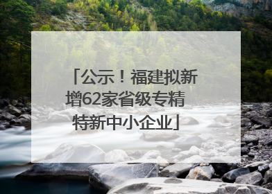 公示！福建拟新增62家省级专精特新中小企业