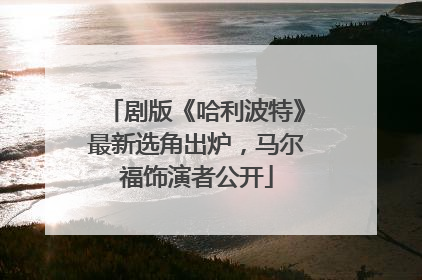剧版《哈利波特》最新选角出炉，马尔福饰演者公开