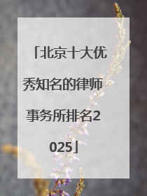 北京十大优秀知名的律师事务所排名2025