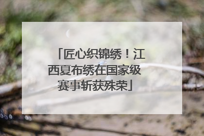 匠心织锦绣！江西夏布绣在国家级赛事斩获殊荣