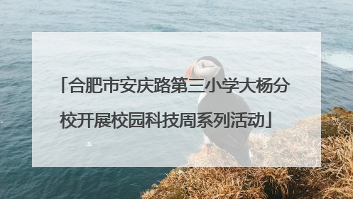 合肥市安庆路第三小学大杨分校开展校园科技周系列活动
