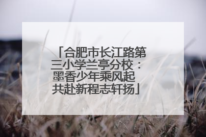 合肥市长江路第三小学兰亭分校：墨香少年乘风起 共赴新程志轩扬