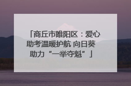 商丘市睢阳区：爱心助考温暖护航 向日葵助力“一举夺魁”