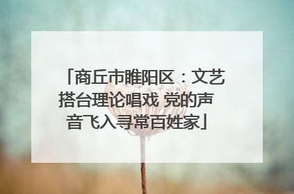 商丘市睢阳区：文艺搭台理论唱戏 党的声音飞入寻常百姓家