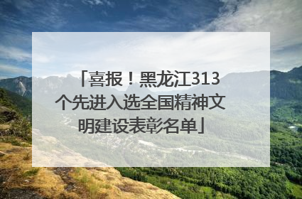 喜报！黑龙江313个先进入选全国精神文明建设表彰名单