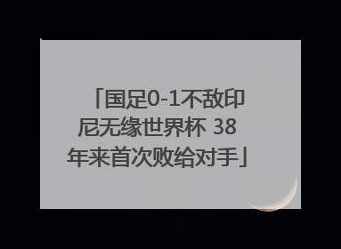 国足0-1不敌印尼无缘世界杯 38年来首次败给对手