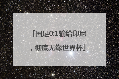 国足0:1输给印尼，彻底无缘世界杯