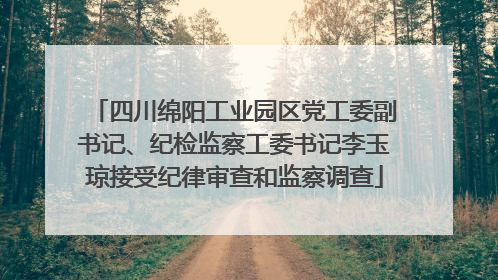 四川绵阳工业园区党工委副书记、纪检监察工委书记李玉琼接受纪律审查和监察调查
