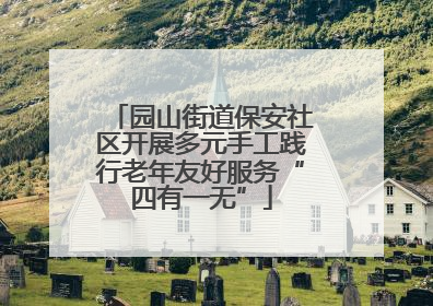 园山街道保安社区开展多元手工践行老年友好服务“四有一无”