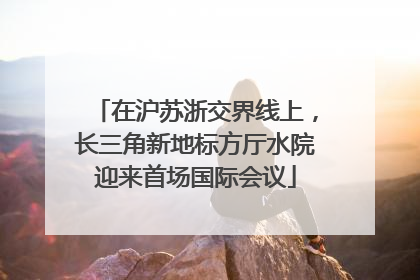 在沪苏浙交界线上，长三角新地标方厅水院迎来首场国际会议