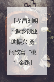 孝昌刘明：返乡创业助振兴 勇闯致富“桃”金路