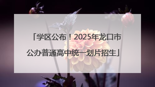 学区公布！2025年龙口市公办普通高中统一划片招生