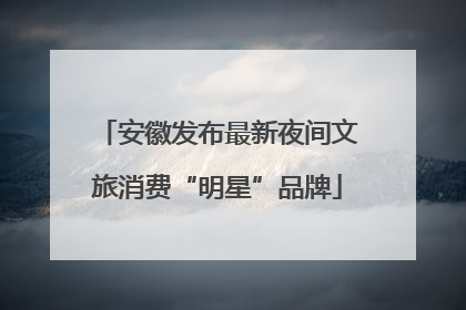 安徽发布最新夜间文旅消费“明星”品牌