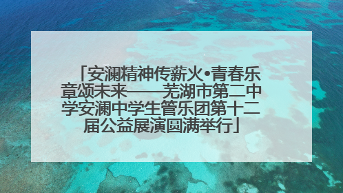 安澜精神传薪火•青春乐章颂未来——芜湖市第二中学安澜中学生管乐团第十二届公益展演圆满举行