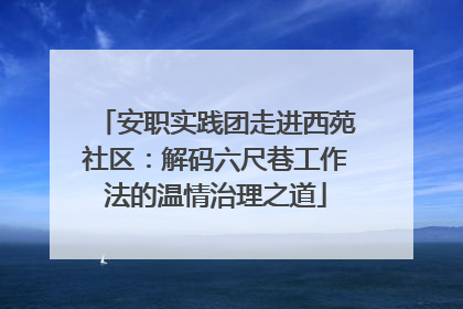安职实践团走进西苑社区：解码六尺巷工作法的温情治理之道