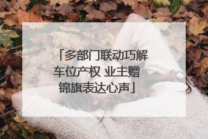 多部门联动巧解车位产权 业主赠锦旗表达心声