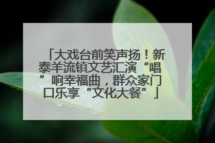 大戏台前笑声扬！新泰羊流镇文艺汇演“唱”响幸福曲，群众家门口乐享“文化大餐”