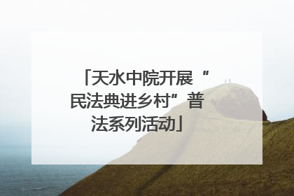 天水中院开展“民法典进乡村”普法系列活动