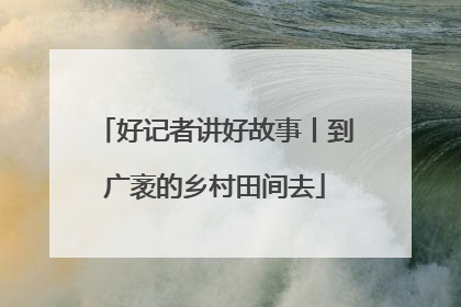 好记者讲好故事丨到广袤的乡村田间去