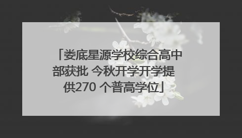 娄底星源学校综合高中部获批 今秋开学开学提供270 个普高学位
