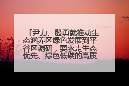 尹力、殷勇就推动生态涵养区绿色发展到平谷区调研，要求走生态优先、绿色低碳的高质量发展之路