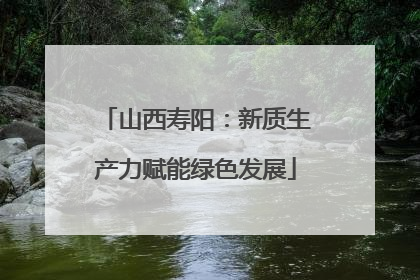山西寿阳：新质生产力赋能绿色发展