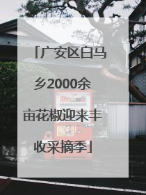 广安区白马乡2000余亩花椒迎来丰收采摘季