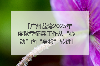 广州荔湾2025年度秋季征兵工作从“心动”向“身检”转进