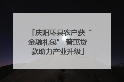 庆阳环县农户获“金融礼包” 普惠贷款助力产业升级
