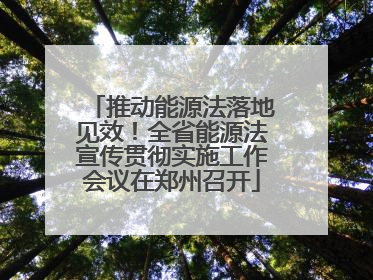 推动能源法落地见效！全省能源法宣传贯彻实施工作会议在郑州召开