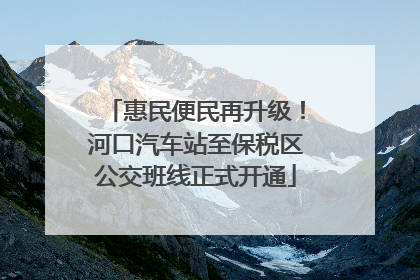 惠民便民再升级！河口汽车站至保税区公交班线正式开通