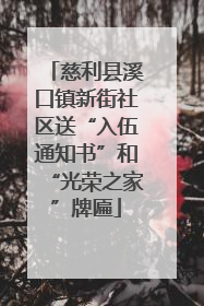 慈利县溪口镇新街社区送“入伍通知书”和“光荣之家”牌匾