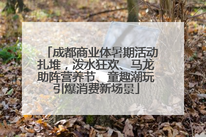 成都商业体暑期活动扎堆，泼水狂欢、马龙助阵营养节、童趣潮玩引爆消费新场景