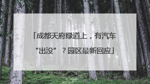 成都天府绿道上，有汽车“出没”？园区最新回应