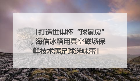 打造世俱杯“球景房”，海信冰箱用真空磁场保鲜技术满足球迷味蕾