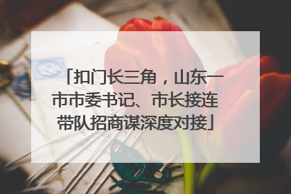 扣门长三角，山东一市市委书记、市长接连带队招商谋深度对接