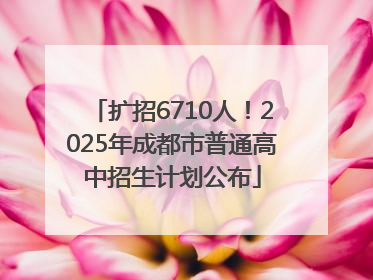 扩招6710人！2025年成都市普通高中招生计划公布
