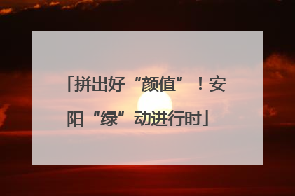拼出好“颜值”！安阳“绿”动进行时