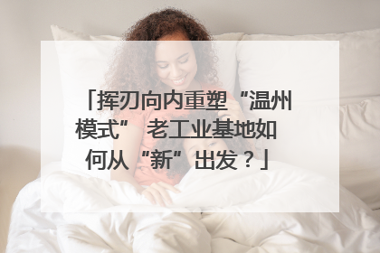 挥刃向内重塑“温州模式” 老工业基地如何从“新”出发？
