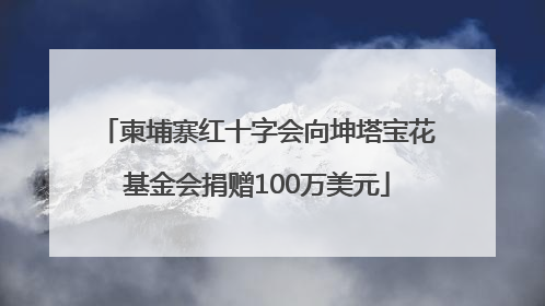 柬埔寨红十字会向坤塔宝花基金会捐赠100万美元
