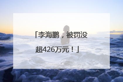 李海鹏，被罚没超426万元！