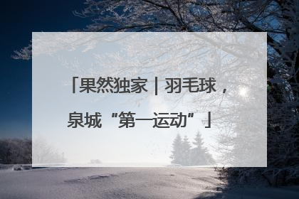 果然独家｜羽毛球，泉城“第一运动”