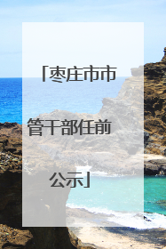 枣庄市市管干部任前公示