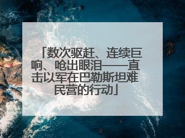 数次驱赶、连续巨响、呛出眼泪——直击以军在巴勒斯坦难民营的行动
