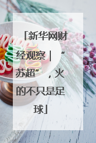新华网财经观察｜“苏超”，火的不只是足球