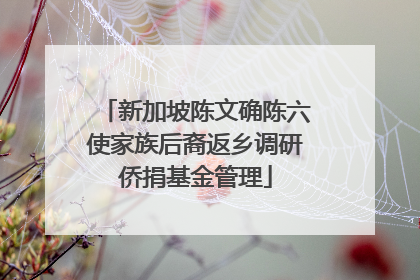 新加坡陈文确陈六使家族后裔返乡调研侨捐基金管理