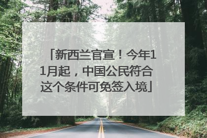 新西兰官宣！今年11月起，中国公民符合这个条件可免签入境